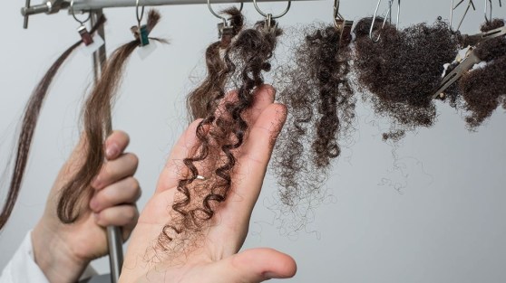 Expert from Hair Research Center evaluating the hair type. © L'Oréal R&I